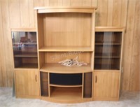 Wood Grain Entertainment Cabinet