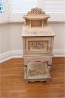 Folk Art Hand Crafted Two-Piece Side Table