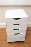 5 Drawer Laminate Side Table on Casters