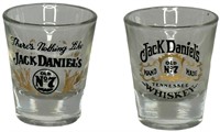 Lot of 2 Jack Daniels Old No. 7 Shot Glasses