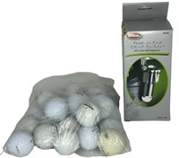 Lot of 29 Mixed GolfBalls & Wilson Fore In 1 Caddy