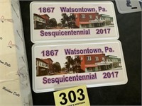 2 Watsontown 2017 Sesquicentennial License Plates