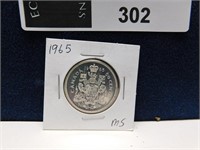 CANADA 1965 50 CENTS HALF DOLLAR SILVER COIN