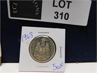 CANADA 1963 50 CENTS HALF DOLLAR SILVER COIN