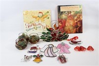 Christmas Books, Stain Glass Ornaments, Candle