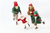 Large Resin Skating Family Figurines 12"