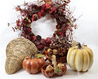 Fall Autumn Decor Wreath, Ceramic Decor
