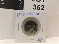 1973 CANADA 25 CENTS MOUNTIE COIN