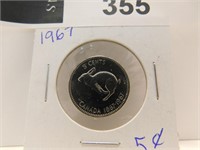 1967 CANADA 5 CENTS BUNNY NICKLE