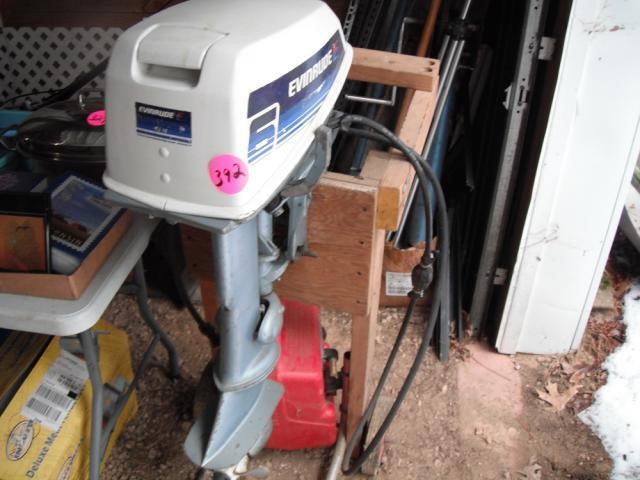 Evinrude 6hp Twin Outboard w/Tank & Stand
