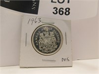 1963 CANADA 50 CENTS  SILVER