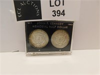 1963 KENNEDY MEMORIAL DOUBLE HALF DOLLAR COIN SET