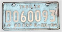 Vintage 1983 Louisiana License Plate