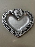 Vintage Carson Pewter Heart Shaped Bowl