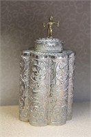 Carved Silverplate Tea Caddy