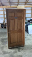 SOLID OAK INTERIOR DOOR 80" X 36" HAS DAMAGE ON