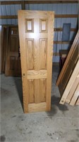 SOLID OAK POCKET DOOR 80" X 24"