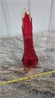 RUBY RED SWUNG VASE