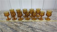 INDIANA AMBER GLASS GOBLETS