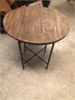 Drink Table (Wood Top ~  Iron Base ~ 28" Dia)