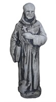 concrete monk statue 16"