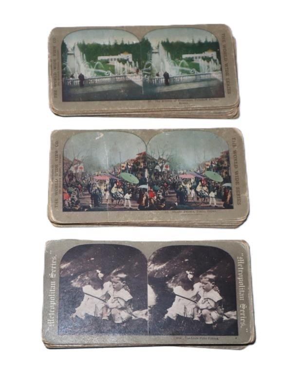 stack of antique stereoscope cards
