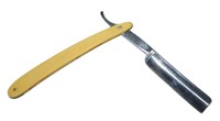 FA Clauberg German straight razor celluloid handle