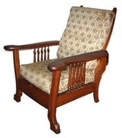 antique solid oak Morris chair recliner