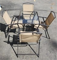 Outdoor Glass Top Table w/ (4) Chairs