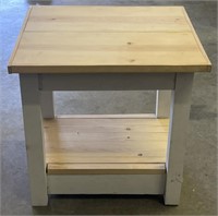 White & Wooden End Table