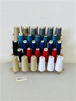 Wall Mount Spool Rack w/Serger Thread