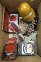 Box W/ Electrical Items & Reflectors