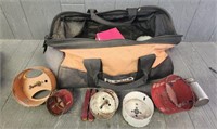 Tool Bag w/ Hole Saws & Miscellany