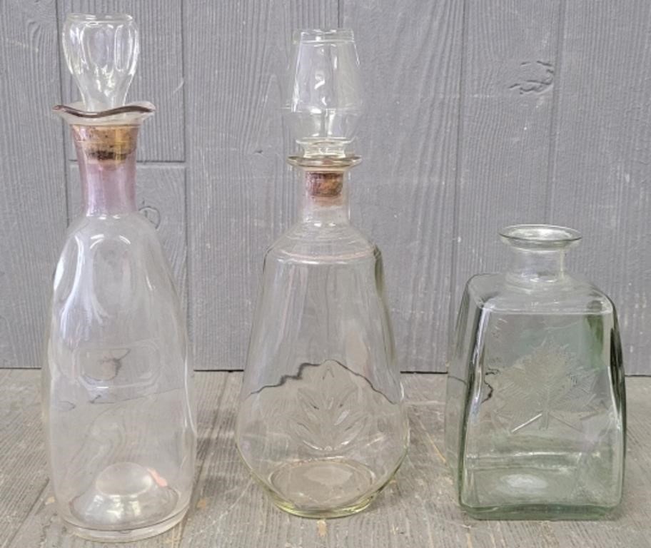 (3) Glass Decanter Jars