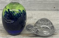 (2) Glass Paperweights