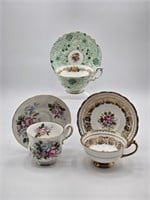 3 PARAGON CUPS & SAUCERS - ALL RING