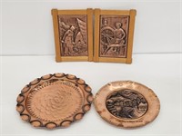 4 PIECES OF COPPER - FRAMED PCS BY A. NADEAU