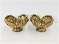 PAIR OF BRASS BOWLS - 11.75" WIDE X 7.25" HIGH