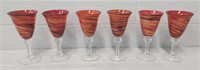 (6) Art Deco Wine Glasses