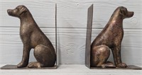 (2)  Weighted Metal Dog Bookends