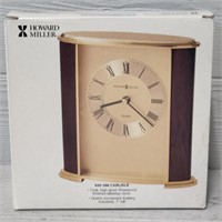 Howard Miller Rosewood & Brass Tabletop Clock