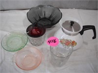 Assorted Glassware & Coffee Pot