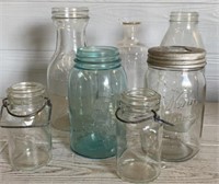 Lot of (7) Old Bottles & Jars Various Styles