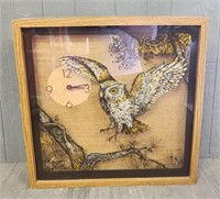 Glass Owl Decor Wall Clock