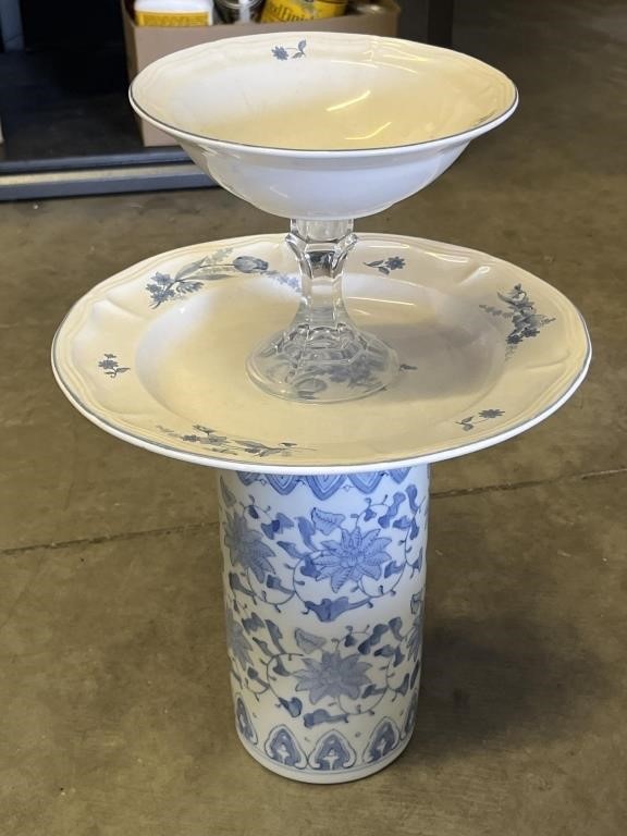 Unique Blue & White Decorative Vase