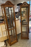 2 DISPLAY CABINETS 15"X12"X70" LIGHT UP WORKS