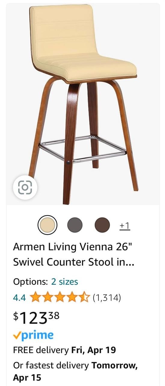 Armen Living Vienna 26" Swivel Counter Stool