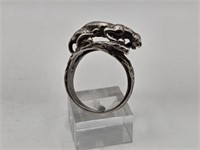STERLING SILVER PANTHER RING - SIZE 8 3/4