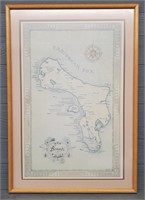 Framed Caribbean Sea Map