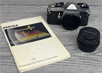 Asahi Pentax ME Camera w/ Lens, Book & Bag
